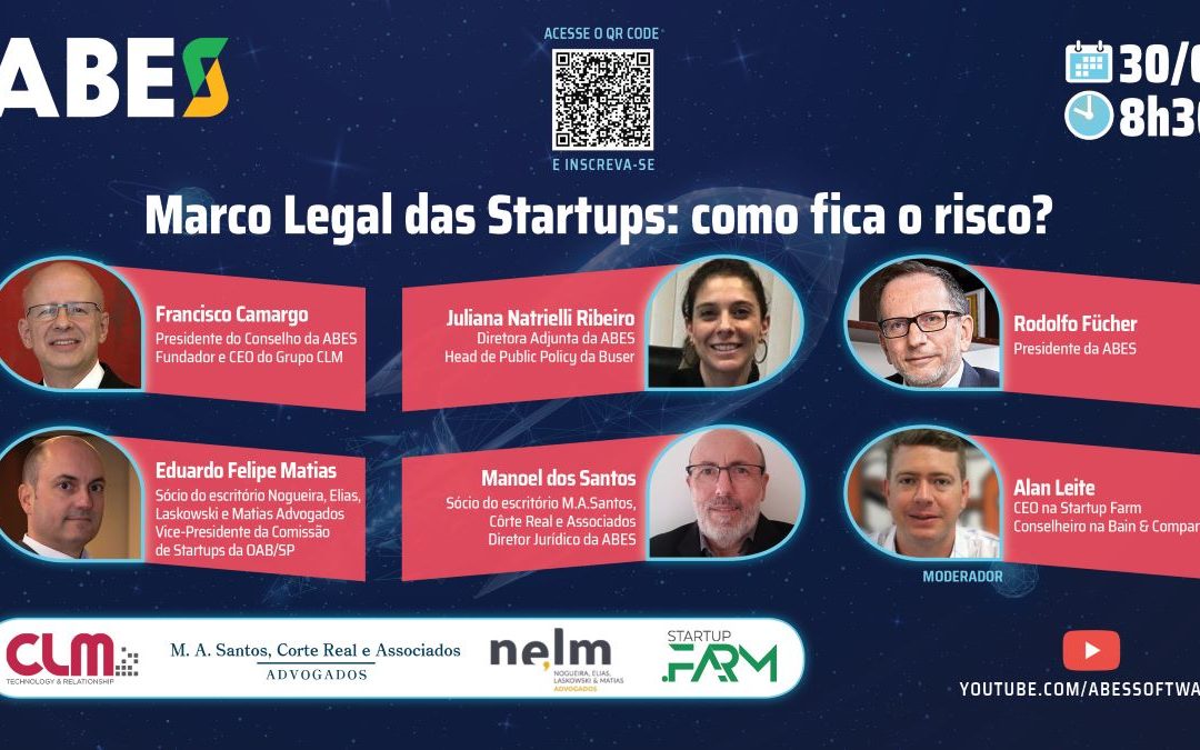 “Marco Legal das Startups: como fica o risco?”  é tema do evento virtual de ABES em 30/06