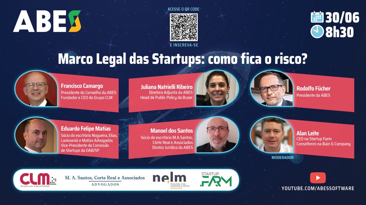 “Marco Legal das Startups: como fica o risco?” é tema do evento virtual de ABES em 30/06