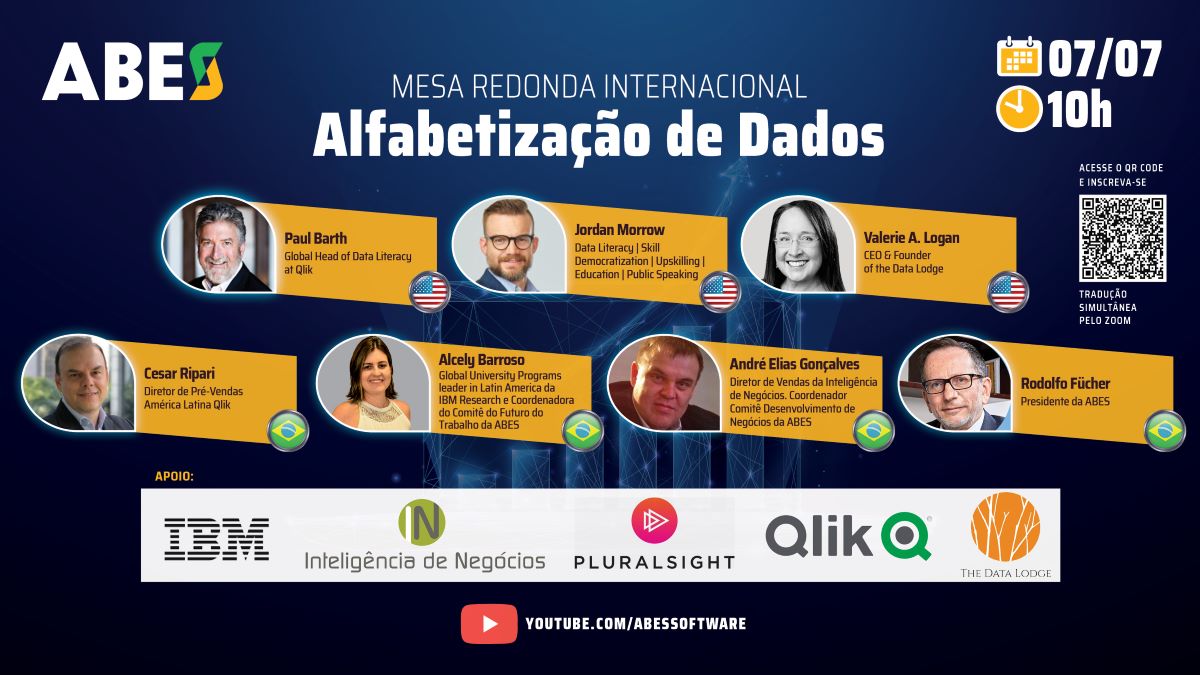 Garanta sua participação! ABES promoverá Mesa Redonda Internacional sobre Alfabetização de Dados em 07/07