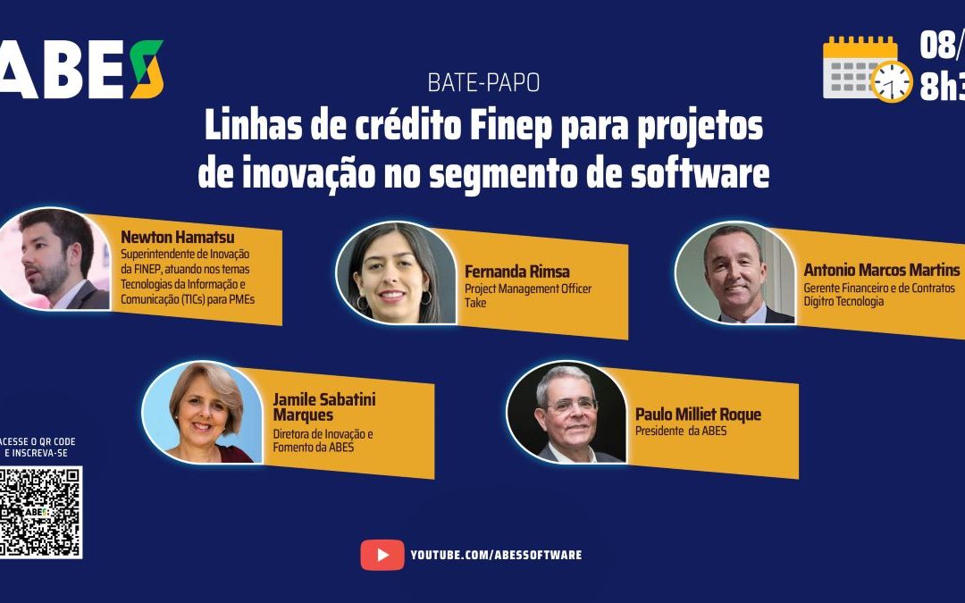 ABES promove evento sobre linhas de crédito Finep para projetos de inovação no segmento de software