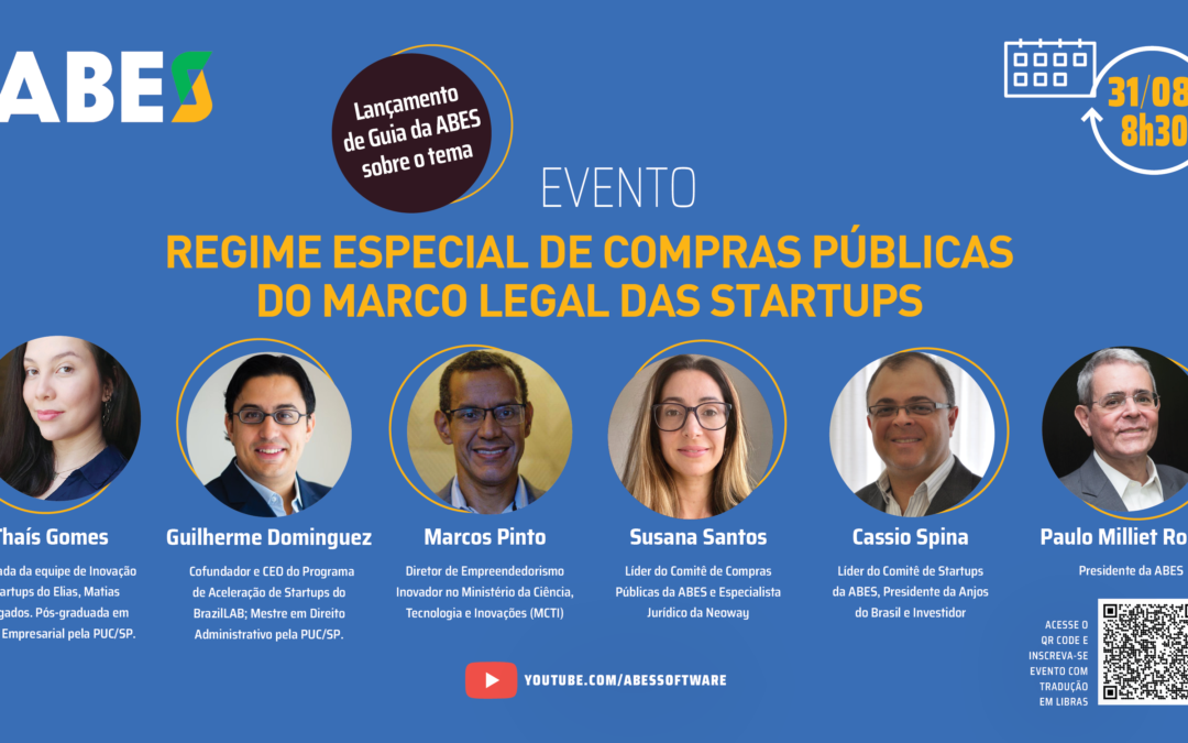 ABES promove evento on-line sobre o regime especial de compras públicas do Marco Legal das Startups