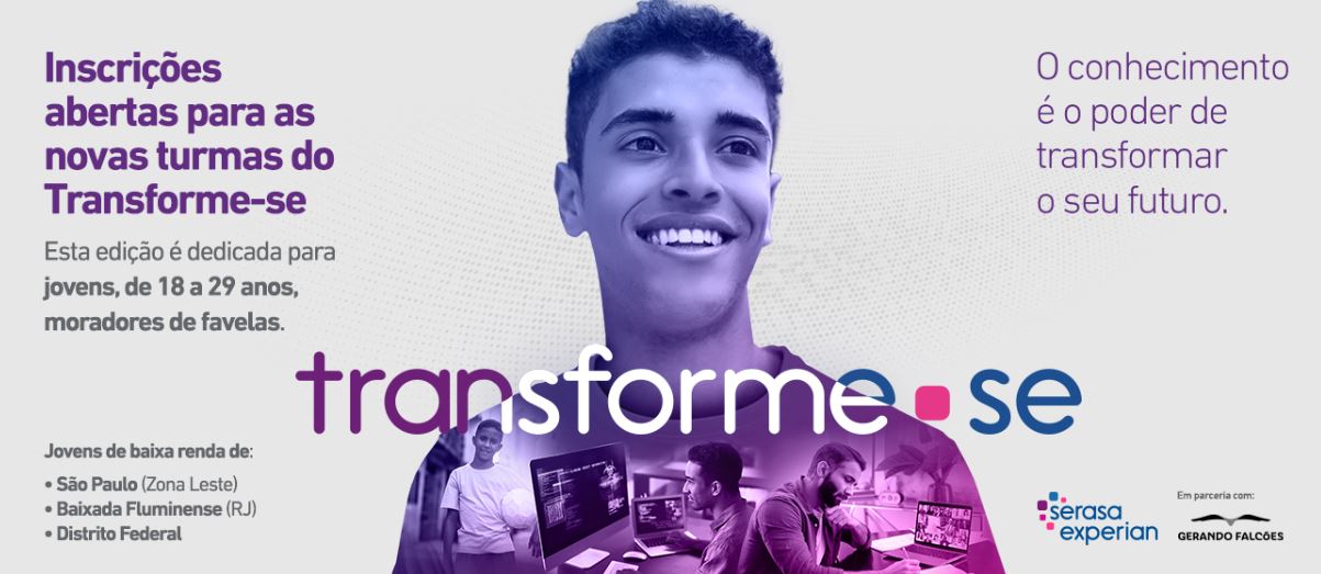 Serasa Experian e Gerando Falcões oferecem bolsas de estudo gratuitas para jovens em vulnerabilidade, ingressarem na área de Tecnologia