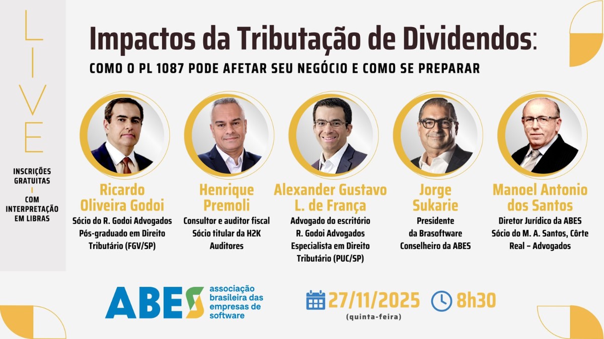Tributação de dividendos: ABES promove debate sobre mudanças trazidas pelo PL 1087